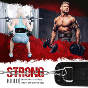 เข็มขัดดิปเบลท์สำหรับยกน้ำหนักพร้อมโซ่สำหรับดึงข้อและดิปเบลท์สำหรับออกกำลังกายแบบดิปและสควอท อุปกรณ์เพื่อความปลอดภัยในการออกกำลังกาย - Product Image 6