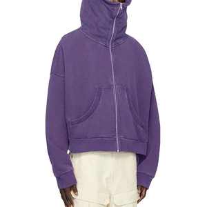 Sweat à capuche pour homme à épaules tombantes, poche kangourou, ourlet côtelé, coupe régulière, 350 g/m², délavé à l'acide, tie-dye, hiver, 100 % coton molletonné - Product Image 5