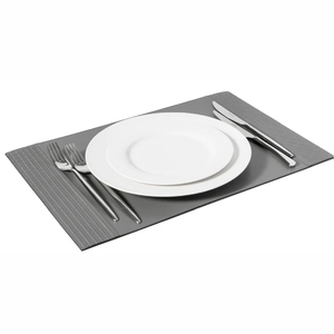 Set de Napperons Modernes en Cuir Gris Résistants à la Chaleur, Imperméables et Antidérapants pour Table de Salle à Manger – Napperons en Vinyle Cuir pour Restaurants - Product Image 1