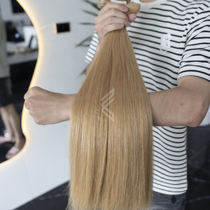 100% cutícula alineada virgen extensiones de cabello europeo pelucas onda Natural y estilo Fumi Color claro teñido cabello humano crudo al por mayor - Product Image 2