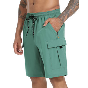 Light Green Color Cargo Shorts For Men's Large Velcro Side Pocket Anti Shrink Premium Quality Fabric Lightweight Men's Shorts - Product Image 1
