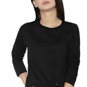 เสื้อสเวตเตอร์คอกลมผ้าฝ้ายแบบเกาหลีสำหรับผู้หญิงเสื้อสเวตเตอร์และเสื้อสวมหัวแบบลำลองนู้ดแขนยาวงานตามสั่ง OEM