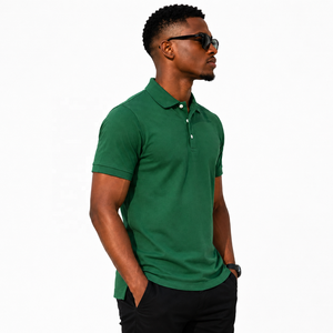 Polo personnalisé pour homme en coton piqué vert 100% - Manches courtes - Polo de golf - OEM ODM - Marque privée - Polo décontracté - Product Image 5