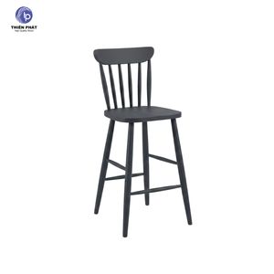 Chaise haute en bois massif avec tige en caoutchouc pour comptoir intérieur, cuisine et bar à domicile - Product Image 6