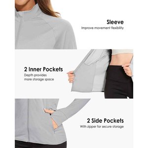 <b>Women's</b> Customized Color Woven Solid Causal <b>Jacket</b> Zip Sportswear Slim Fit Yoga Fitness Running Outdoor Training Winter - Product Image 3