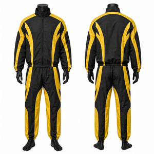 Top Selling Heavyweight 100% Cotton <b>Zipper</b> <b>Jacket</b> & Trouser Waterproof Windbreaker Tracksuit for Men - Product Image 1
