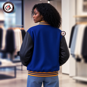 เสื้อแจ็คเก็ตมอเตอร์ไซค์ปักลาย Sigma Gamma Rho Sorority สำหรับผู้หญิง |   เสื้อแจ็คเก็ตแขนหนังบุผ้าขนสัตว์แบบควิลท์ - Product Image 2