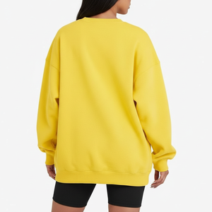 เสื้อสเวตเชิ้ตผู้หญิงขายดี ผ้าฝ้าย 100% น้ำหนักเบา แห้งเร็ว คอกลม สตรีทแวร์ รับทำโลโก้ด้านหน้า ทรงไหล่ตก บริการ OEM - Product Image 2