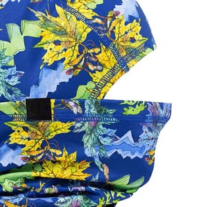 Pasamontañas Unisex de Cobertura Total, 100% Poliéster, para Exteriores, con Estampado de Hojas Azules, Talla Adulto 56-58CM - Product Image 6