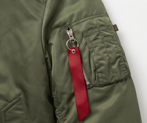 <b>Men's</b> Olive Green <b>Bomber</b> <b>Jacket</b> Windproof Zip Closure Casual Turn-down Collar Regular Fit Solid Color Polyester Material - Product Image 5