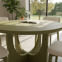 Table à manger ronde moderne avec 4 chaises, design décoratif, garantie 1 an, ensemble de salle à manger 4 places, meubles compacts pour salon