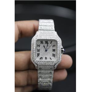 Reloj de pulsera de lujo con diamantes blancos de excelente calidad, resistente al agua, de cuarzo, para hombre, disponible para exportación desde India. - Product Image 1
