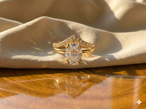 Anillo de Compromiso Personalizado de Oro Blanco de 14K con Diamante Moissanita Ovalado de Corte Brillante de 7x9mm, Engaste de Puntas, Estilo Clásico - Product Image 2