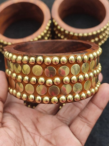 Ensemble de 5 bracelets en bois et laiton faits à la main, à la mode, plaqués en acier inoxydable, cadeaux par AFZA ENTERPRISES - Product Image 5