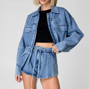 Ensemble deux pièces rose zippé à capuche en molleton épais 100 % coton, pantalon de survêtement et sweat à capuche pour femme, vente en gros 2026 - Product Image 2