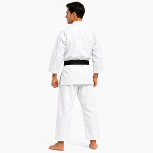 Uniforme de Karate Personalizado, Karate Gi Blanco, Traje de Artes Marciales para Hombre Adulto, Entrenamiento, Algodón, con Cinturón Negro, Logotipo OEM, Venta al Por Mayor - Product Image 3