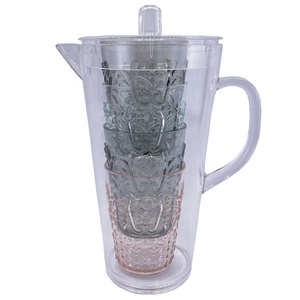 Juego de Vasos Apilables y Jarra de Agua de Plástico Acrílico Ecológico de JACK WORTH JD1809 y JD1399 - Product Image 2