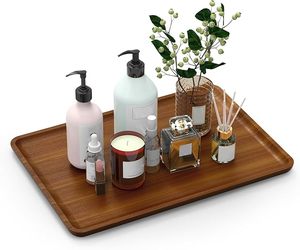 Plateau de service en bois polyvalent de fabrication fiable avec un design spacieux pour servir des boissons, des desserts et les plats principaux - Product Image 4