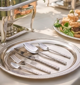 Ensemble de couverts en acier inoxydable de qualité supérieure avec poignée torsadée finition argentée, parfait pour les cafés, les repas à domicile et les tables formelles - Product Image 3