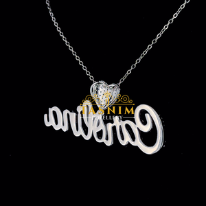 Collier Pendentif Cœur en Argent 925 avec Moissanite VVS de Tasnim Jewellery, Plaqué Or Rose Carolina, Certifié Coupe Brillante Hip - Product Image 4