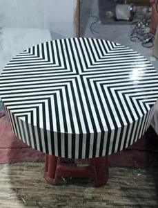 Mesa con Incrustaciones de Hueso de ILAHI, Diseño Moderno con Detalles de Ágata, Almacenamiento Portátil, Muebles para el Hogar - Product Image 4