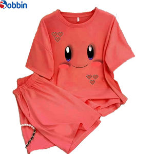 Ensemble 2 pièces personnalisé pour femme, nouvelle mode estivale, t-shirt et short de survêtement imprimés à motif dessin animé mignon, tenue décontractée ample - Product Image 6