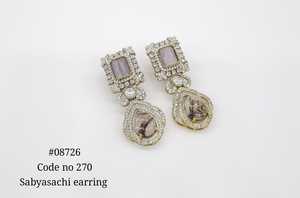 08726 Dangle Earrings <b>Magic</b> Doublet Stone Cubic Zirconia Brass Dangle Earrings Mehandi Plated Jewelry for Women Party - Product Image 3