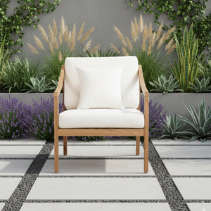 Sillón Moderno para Hotel, Estructura de Madera de Teca con Acabado Natural, Resistente al Agua, Muebles de Exterior para el Hogar y Hoteles - Product Image 3