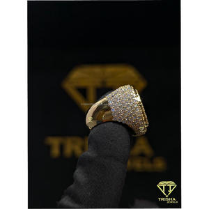 VVS Moissanite Diamond <b>Ring</b> for <b>Men</b> 925 Sterling <b>Silver</b> Hip Hop Jewelry Passes Diamond Tester By Trisha Jewels - Product Image 2