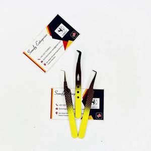 Pince à cils professionnelle en acier inoxydable de précision, durable, nouvelle collection de couleurs avec embouts plasma multicolores et embouts en fibre - Product Image 1