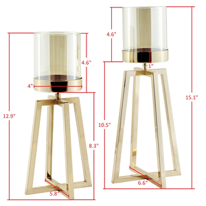 Lanterne à bougie en verre et métal doré, résistante à la chaleur, décoration d'intérieur, réutilisable, faite à la main, durable, Noël, Saint-Valentin - Product Image 3