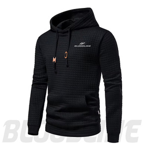Sweat-shirt à capuche unisexe noir Bloodline, coupe classique, 100 % coton, uni, décontracté, pour l'hiver, respirant, séchage rapide, tissu polaire, style hip-hop - Product Image 1