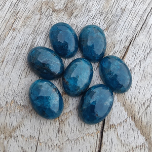 Apatite néon naturelle, cabochon de forme ovale, dos plat, pierre précieuse calibrée, pierre pour la fabrication de bijoux - Product Image 6