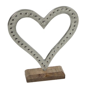 Meilleure décoration de table de Noël festive, cœur en métal avec base en bois, commande minimum 100 pièces - Product Image 3