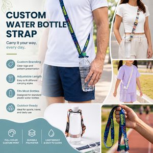 Correa ajustable para botella de agua con estampado personalizado, correa de poliéster para eventos, uso promocional y regalos. - Product Image 6