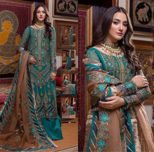 2022 Collection de robes de mariée et de soirée en mousseline de soie Salwar Kameez de créateur pakistanais - Product Image 1