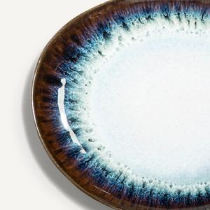 Assiette en céramique Ocean Mist avec finition émail réactif, bordure artistique, durable, résistante aux éclats, idéale pour les tables à manger élégantes - Product Image 2