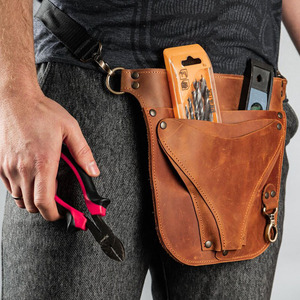 Ceinture porte-outils en cuir véritable de qualité export, conçue pour l'usage commercial en atelier de fleurs, avec outils multifonctionnels - Product Image 4