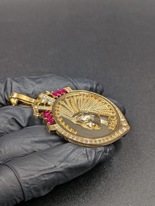 Colgante de Plata 925 para Hombre, Chapado en Oro, con 10 Monedas Indian Head de 915 Dólares Estadounidenses, Moissanita VVS, Estilo Hip Hop, Certificado de Lujo - Product Image 6