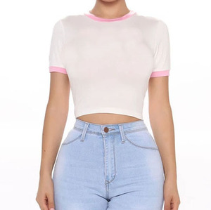 Camisetas Cortas de Algodón Transpirable para Mujer, Ropa Casual de Verano, Proveedor de Ropa Urbana Ligera para Mujer, Fabricante de Pakistán - Product Image 2