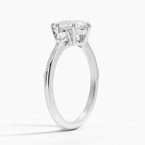 Bague BOJ 032 en argent 925, coupe poire, camélia, trois pierres, diamant 2 carats couleur D VVS1, moissanite certifiée GRA, prix bas, en solde - Product Image 2