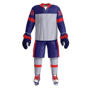 Ensemble d'uniformes de hockey sur glace professionnels, tissu respirant haute performance, design d'équipe personnalisé pour les matchs compétitifs - Product Image 3