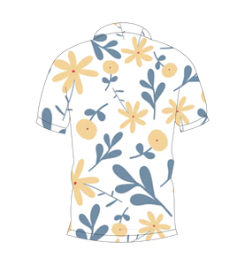 เสื้อโปโลผู้ชายสีขาวสีเหลืองสีฟ้าพิมพ์ลายดอกไม้ลำลองแขนสั้นแฟชั่นฤดูร้อน - Product Image 5