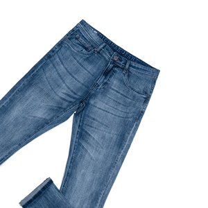 Jean en denim de coton délavé moyen pour homme, coupe droite, taille mi-haute, style décontracté d'été, pour jeunes et travailleurs d'âge moyen - Product Image 5