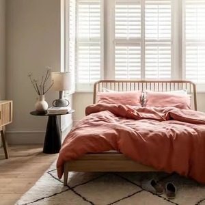 Parure de lit en lin lavé rose et vert uni avec taies d'oreiller, 3 pièces, pour un intérieur simple - Product Image 6