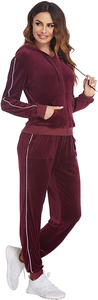 Fashion Velvet Hooded Heavyweight Solid Full-Length Flare Pants One Set Sweat Jogger Streetwear Eco-Friendly Winter 100% Cotton - Product Image 4