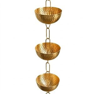 Chaîne de pluie décorative de style moderne pour l'extérieur, avec coupelles en forme d'entonnoir, en métal noir, pour gouttière, décoration aquatique de jardin, à prix abordable - Product Image 2