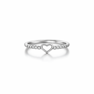 Namivaa 925 Sterling <b>Silver</b> Heart Charm Cubic Zirconia Micro-Insert Band <b>Ring</b> Women Minimalist Romantic Wedding Promise Gift - Product Image 1