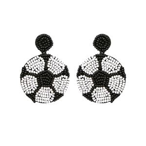 Pendientes de Fútbol Americano con Cuentas Hechas a Mano de Primera Calidad, Joyería Boutique para el Día del Partido, Pendientes Colgantes Personalizados para Fanáticas de Equipos Deportivos - Product Image 4