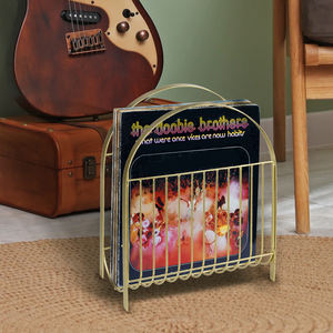 MyGift Vintage Brass Floor <b>Magazine</b> Rack Stylish <b>Storage</b> Stand for Living Room & Office for Amazon Hot Item - Product Image 1